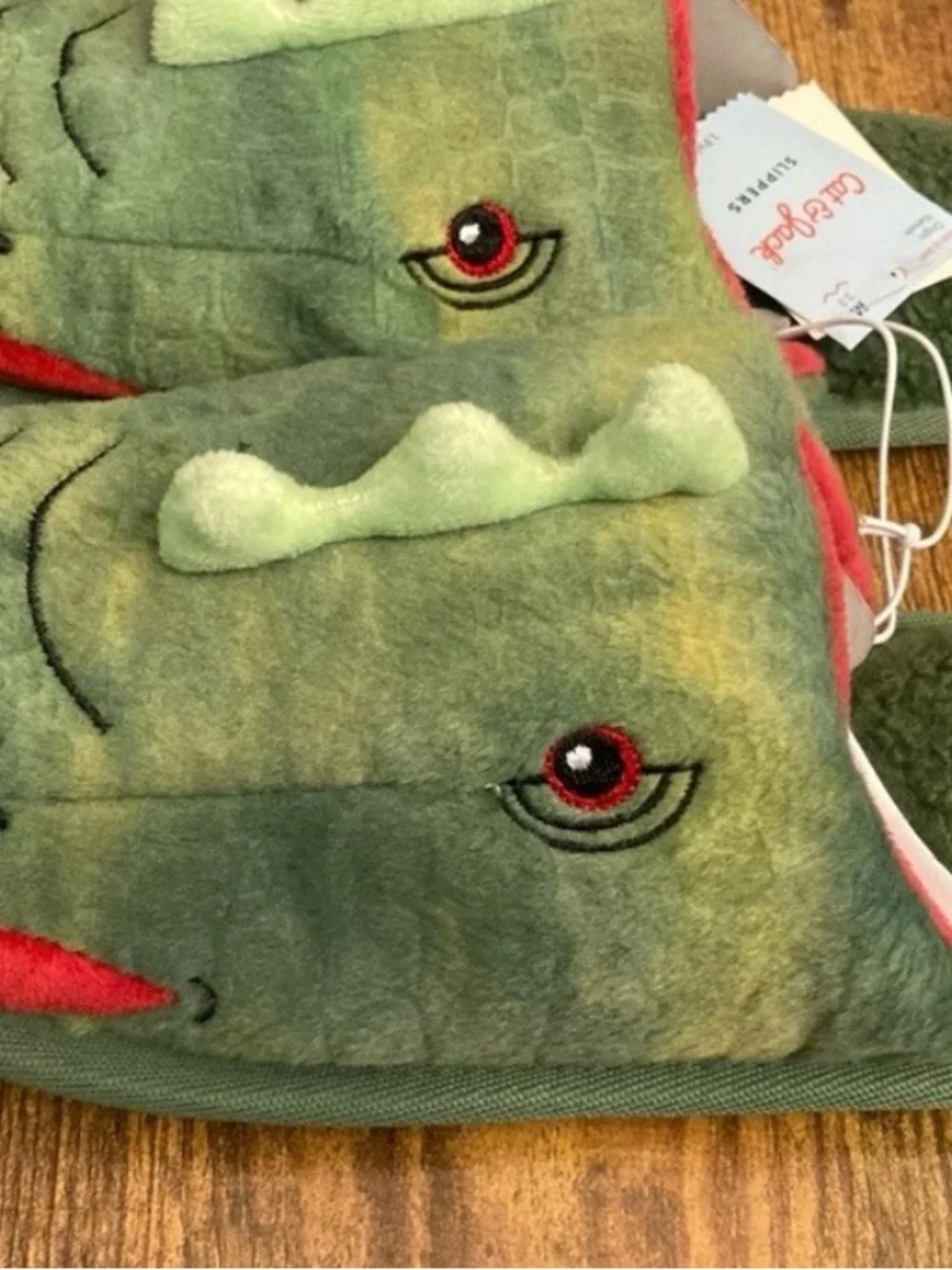 Kids' Dino Scuff Slipper - Cat & Jack™ Green Medium (2/3) new